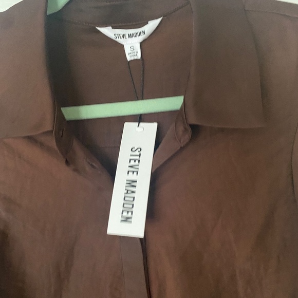 STEVE MADDEN TIE CURIOUS MINI CHICORY COFFEE SIZE SMALL NEW WITH TAGS - Picture 7 of 8